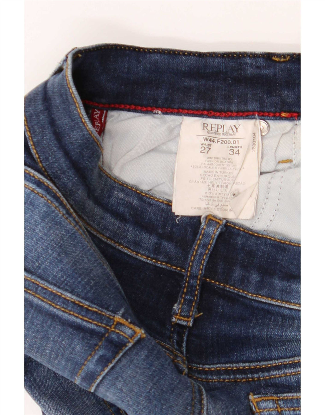 Replay Damen Bootcut-Jeans W27 L34 Blaue Baumwolle