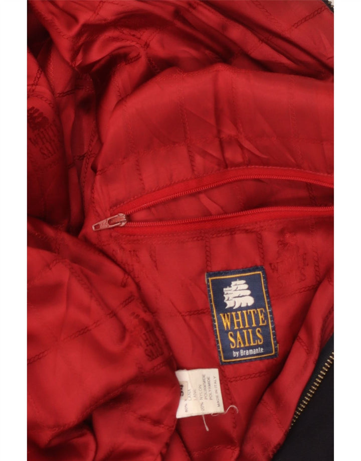 WHITE SAILS Herren Bomberjacke IT 54 2XL Marineblaue Wolle