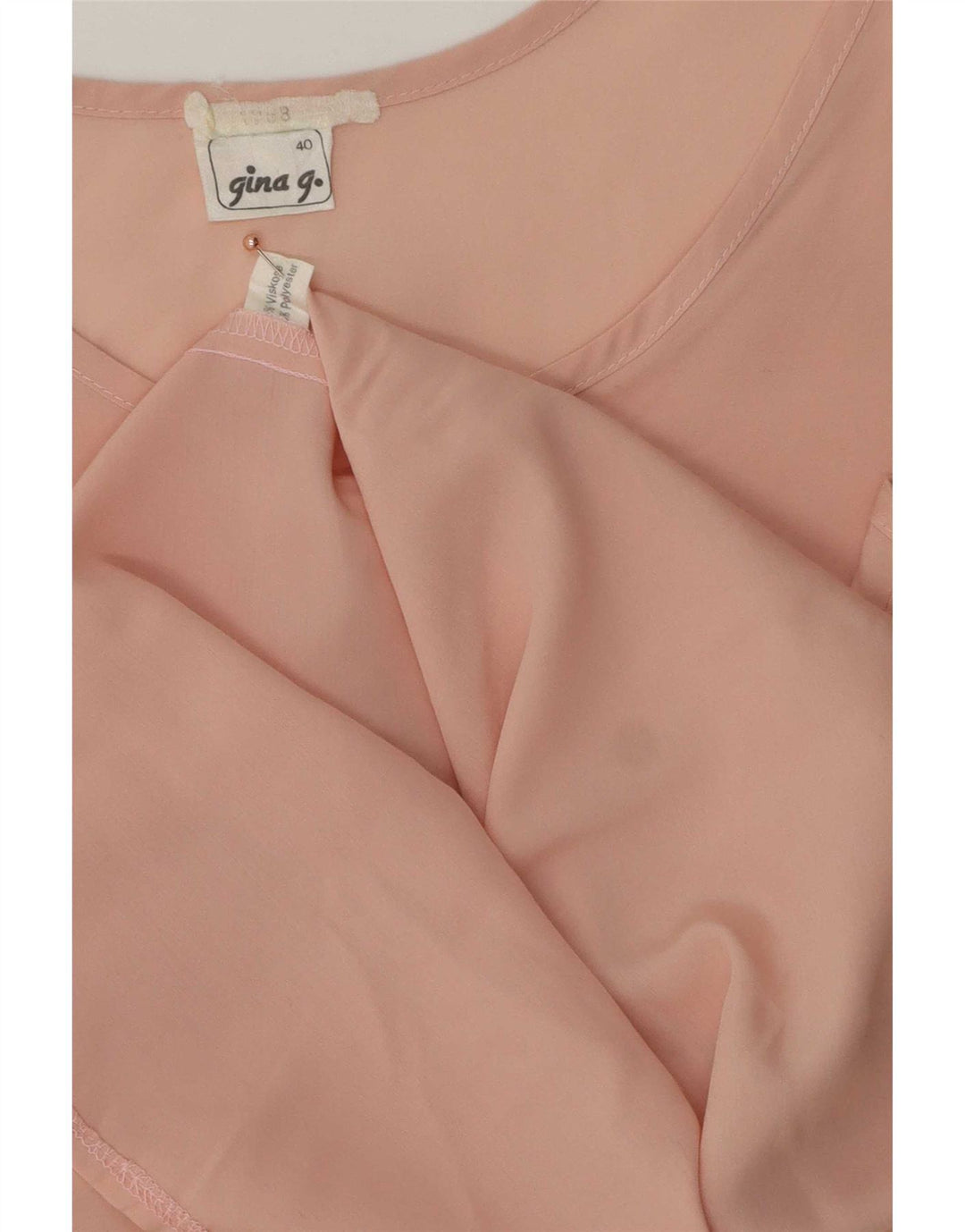 Vintage Damen Ärmelloses Blusentop IT 40 Kleine rosa Viskose