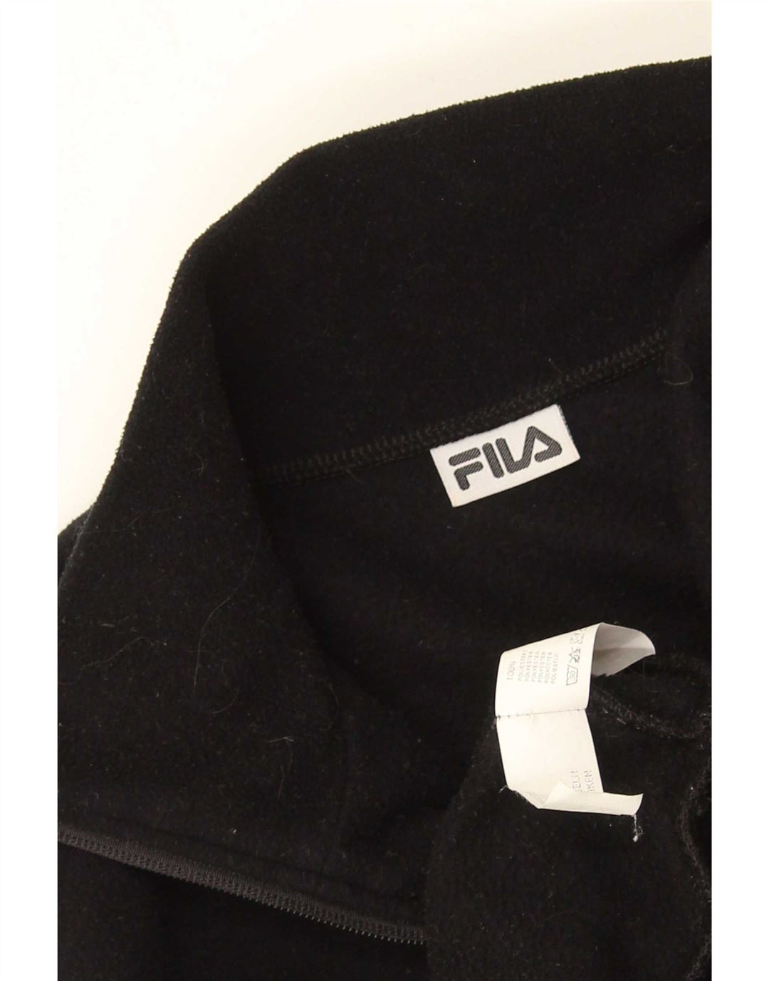 Fila Damen-Fleecepullover mit Reißverschluss am Hals, UK 16, großes schwarzes Polyester