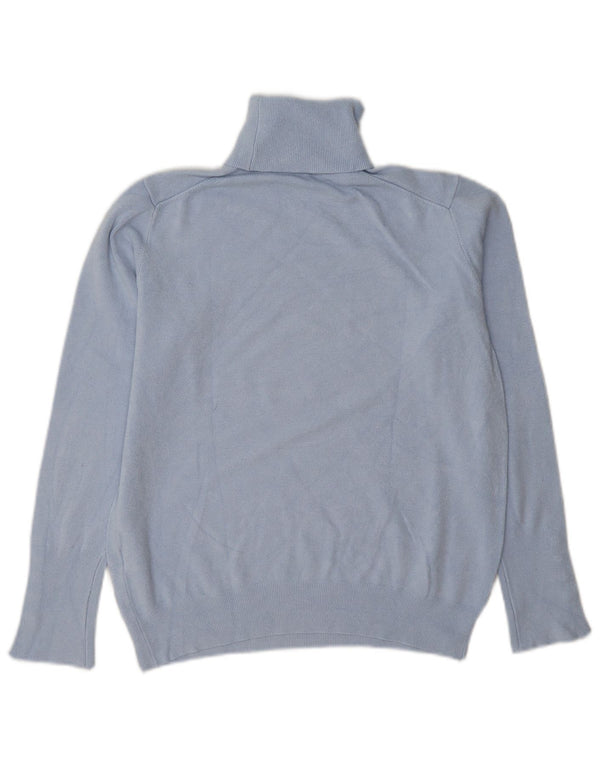 Rollkragenpullover für Damen von Zara, Gr. 14, Größe L, blau, Viskose