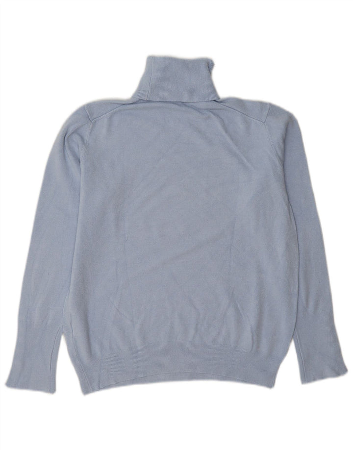Rollkragenpullover für Damen von Zara, Gr. 14, Größe L, blau, Viskose
