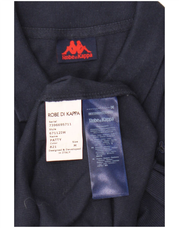 Kappa Damen Top Langarm UK 12 Medium Marineblau Baumwolle