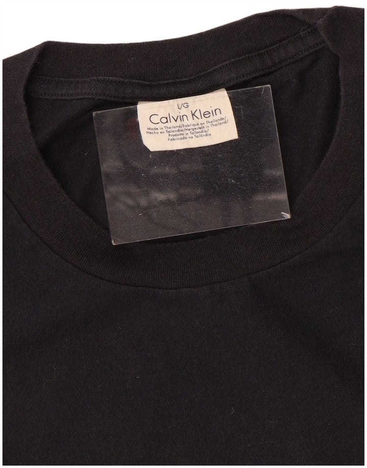 CALVIN KLEIN Herren T-Shirt Top Large Schwarz Baumwolle