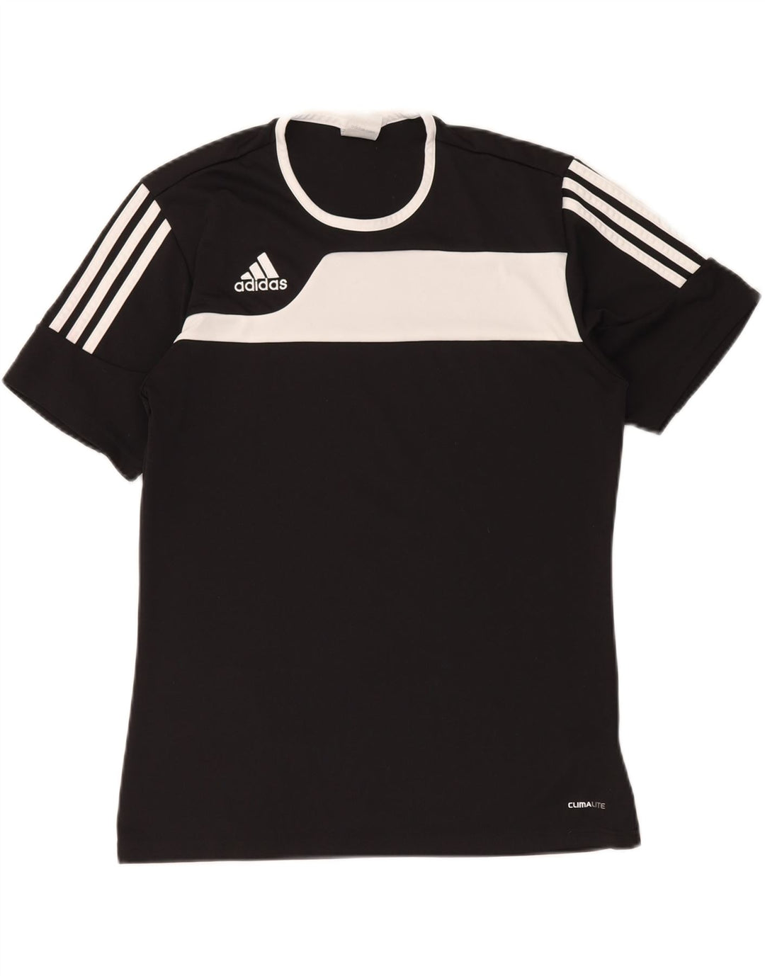 ADIDAS Herren Climalite T-Shirt Top Small Schwarz Colourblock Polyester