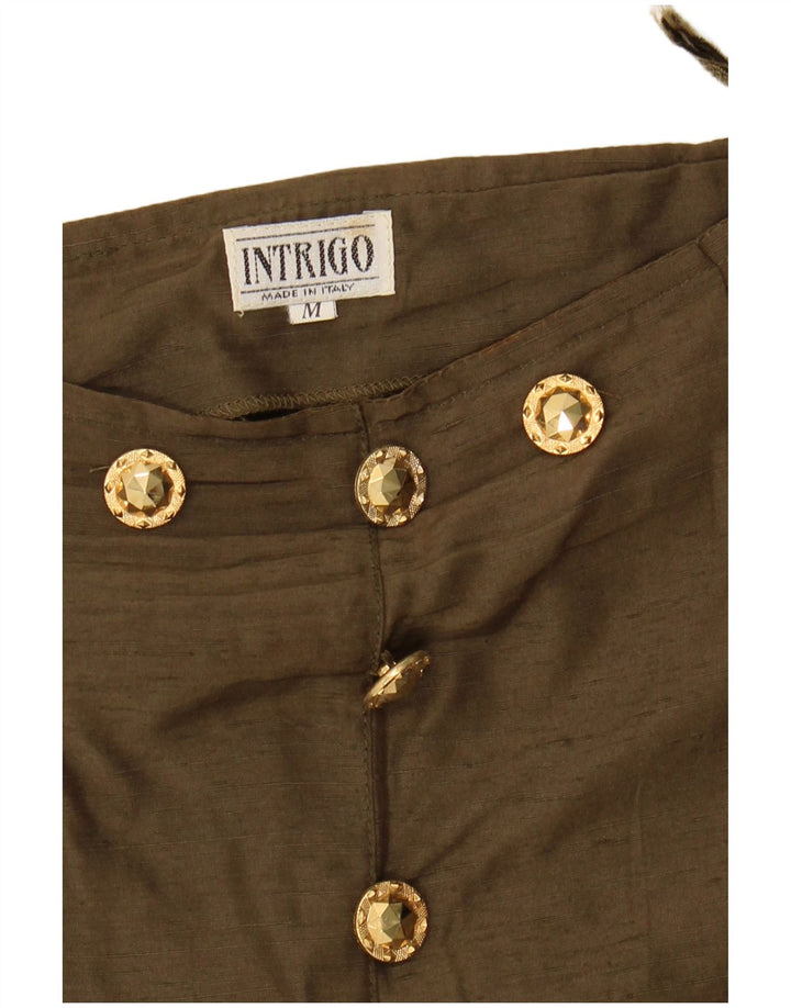 Vintage Damen High Waist Minirock Medium W24 Khaki