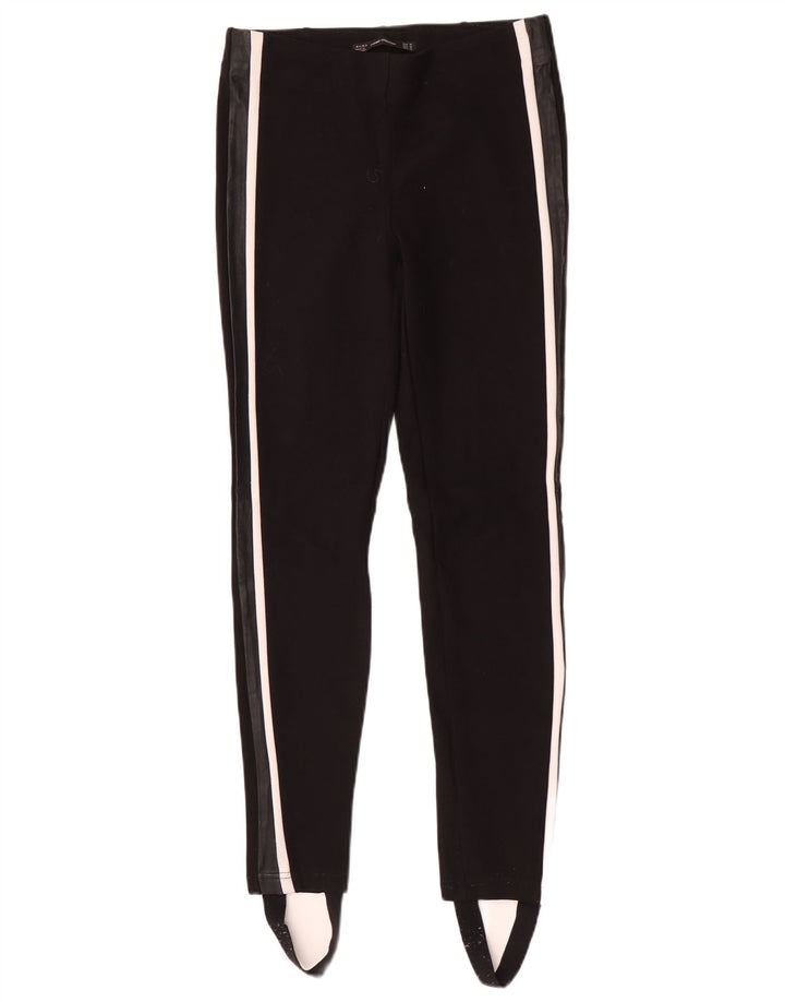 Zara Damen Trafaluc Stirrup Leggings UK 12 Mittelschwarze Viskose