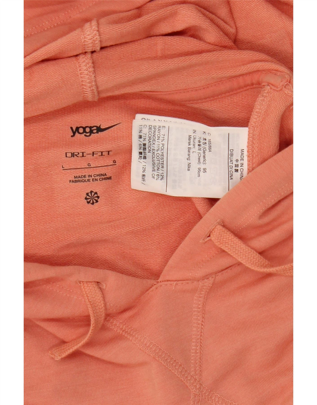 Nike Damen Dri Fit Übergroßer Kapuzenpullover UK 16 Large Orange Polyester