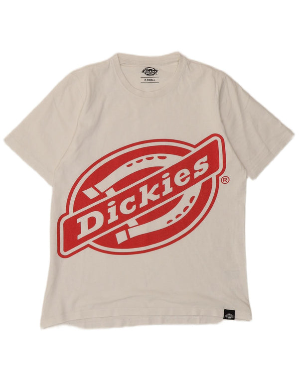 Dickies Womens Loose Fit Graphic T-Shirt Top UK 6 XS Weiße Baumwolle