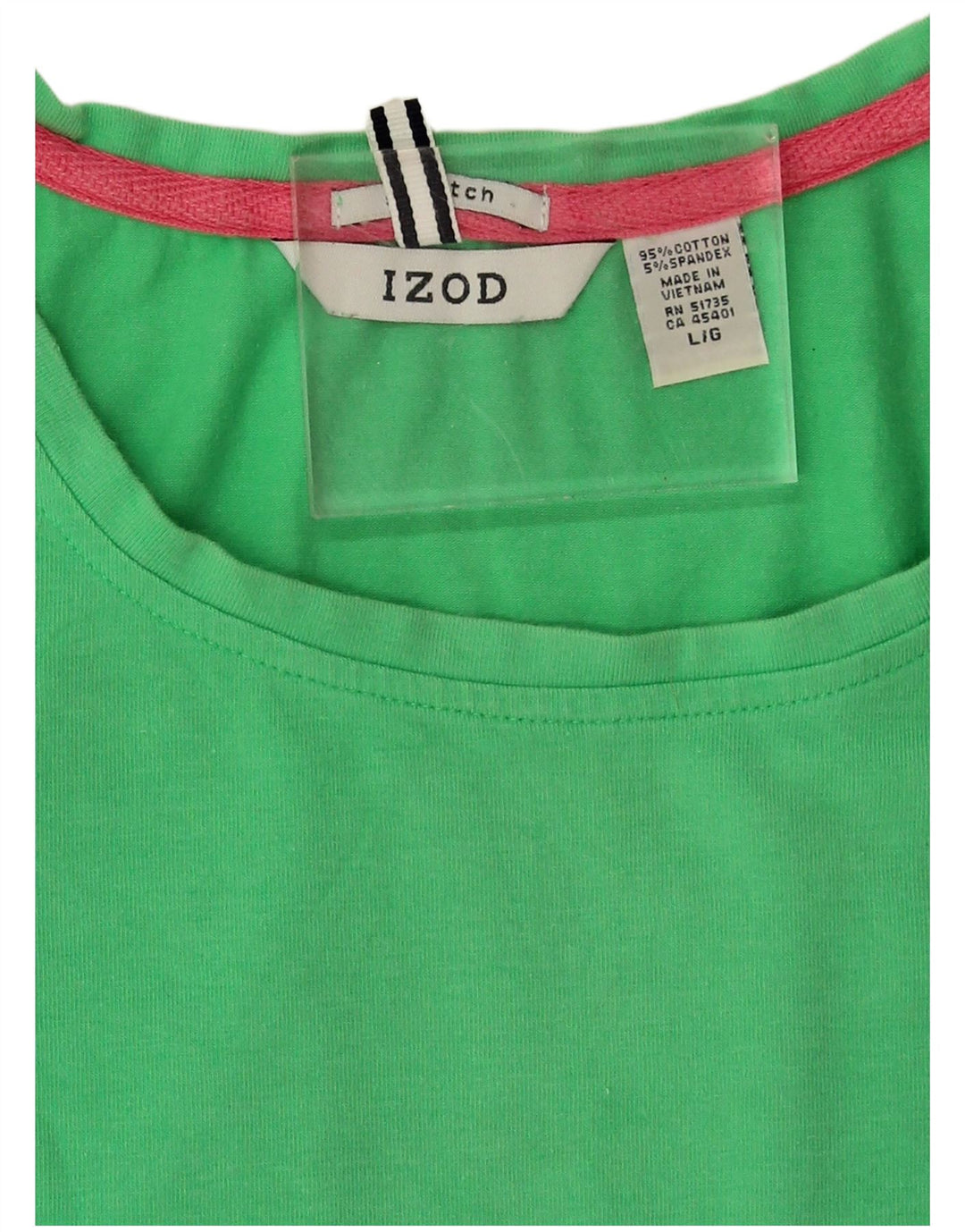 Izod Damen T-Shirt Top UK 16 Large Grün Baumwolle