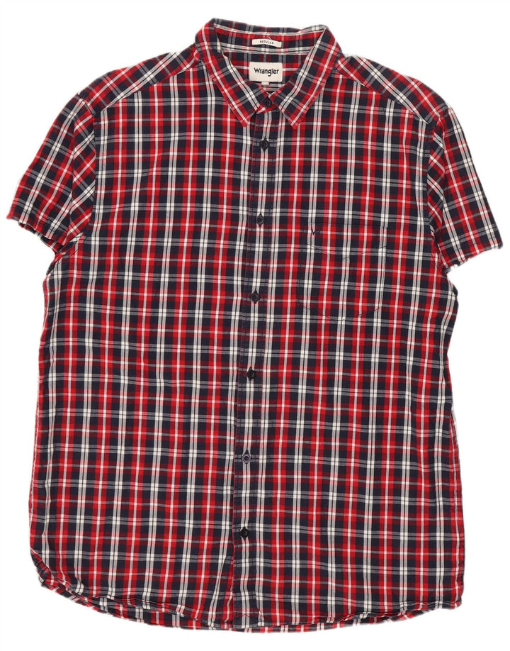 WRANGLER Herren-Hemd, kurzärmelig, normale Passform, großes, mehrfarbiges Karomuster