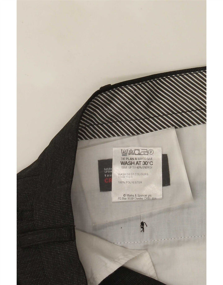 Gerade Herren-Anzughose von Marks & Spencer, W40, L31, Schwarz, Polyester