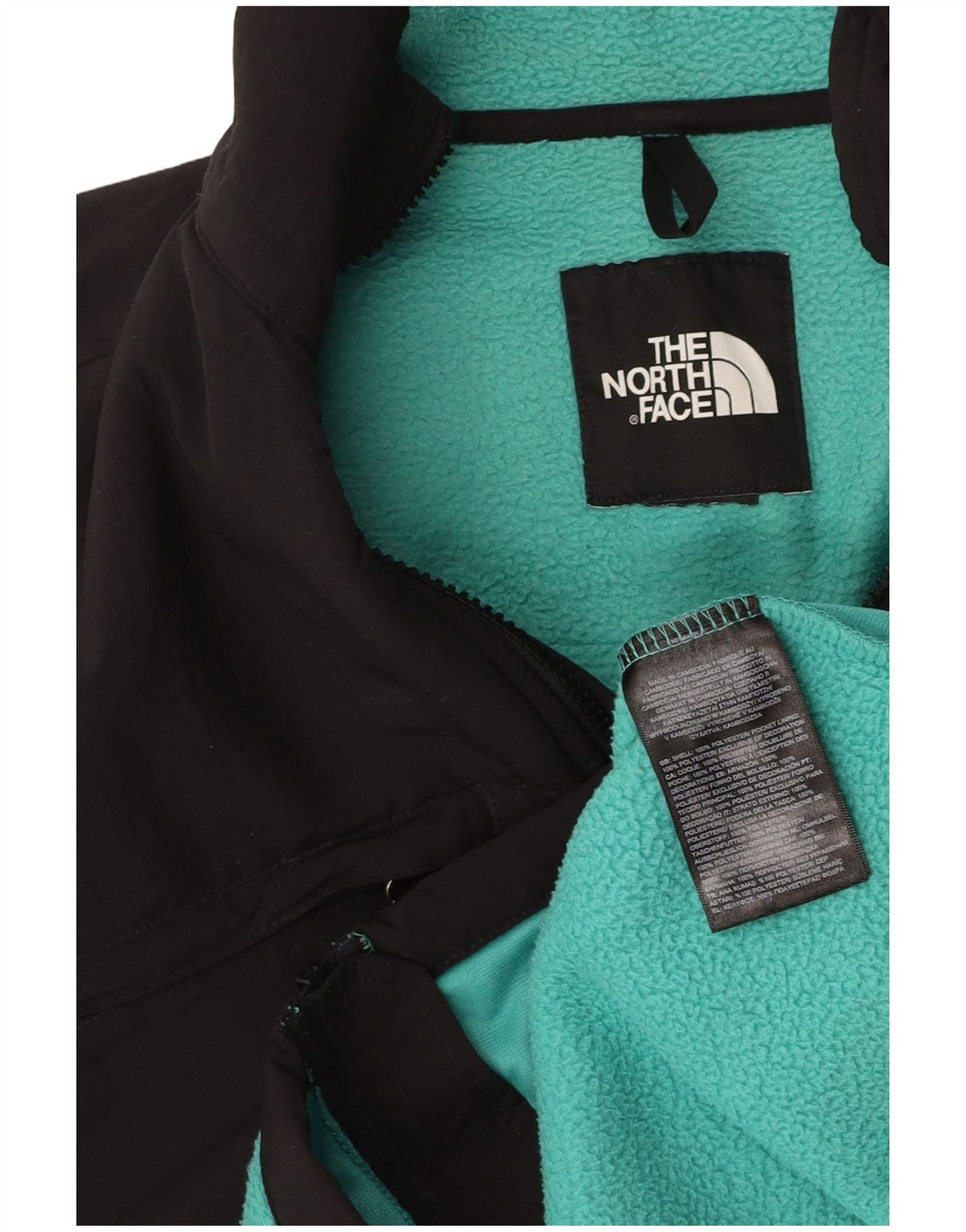 THE NORTH FACE Herren Fleecejacke UK 36 Small Türkis Farbblock