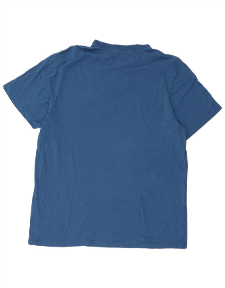 Nike Herren T-Shirt Top Large Blau Baumwolle