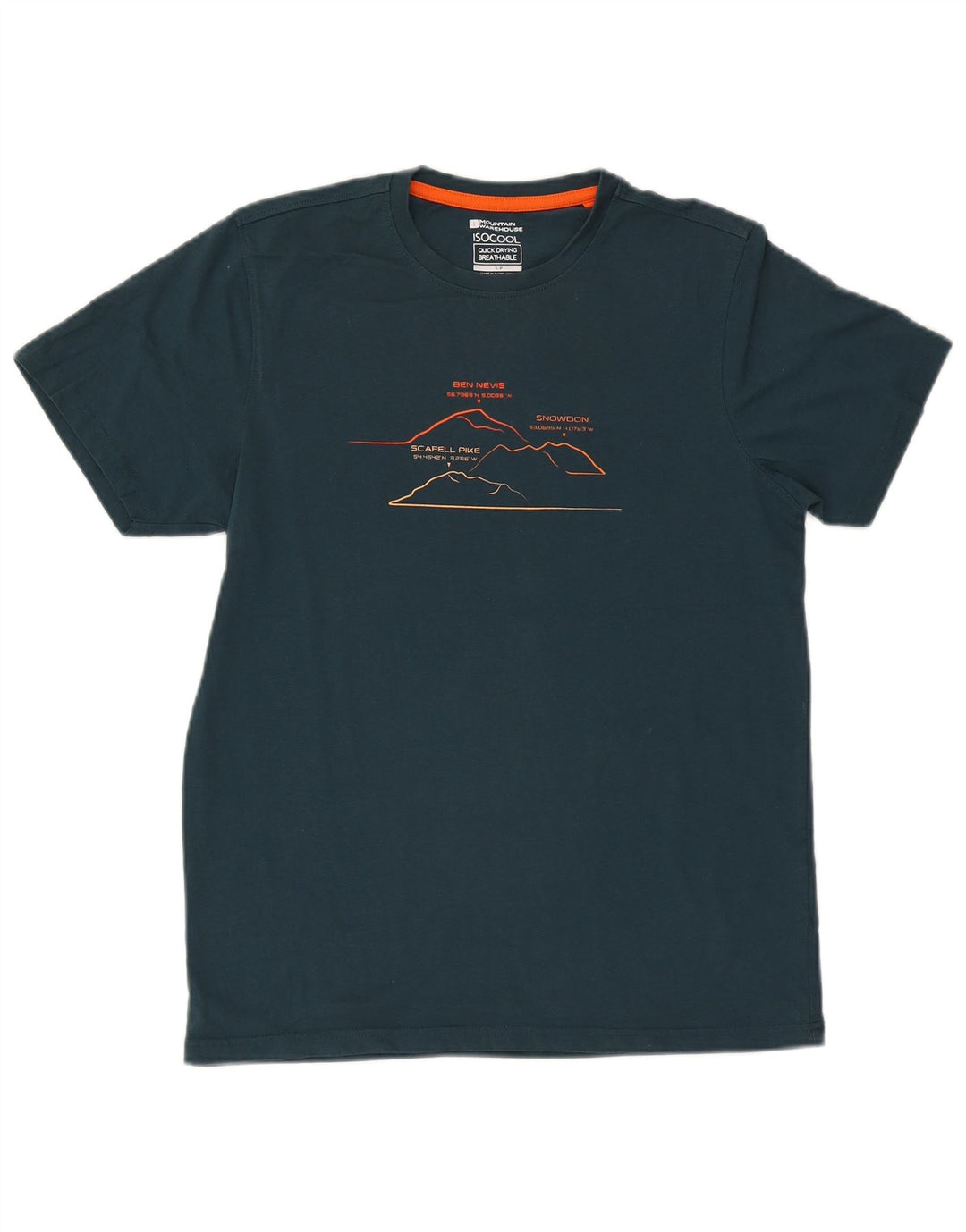 Mountain Warehouse IsoCool Grafik-T-Shirt-Oberteil für Herren, Größe S, Grün, Baumwolle