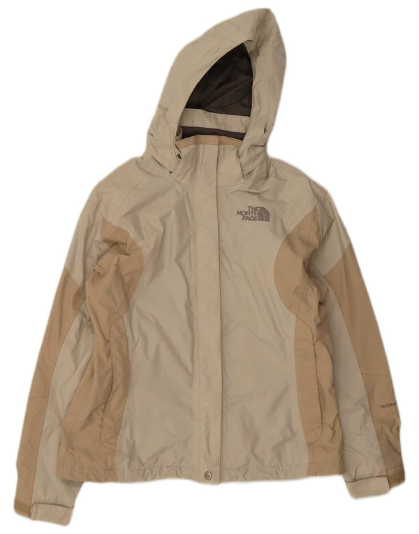 The North Face Damen-Regenjacke mit Kapuze, UK 10, Größe S, Beige, Farbblock