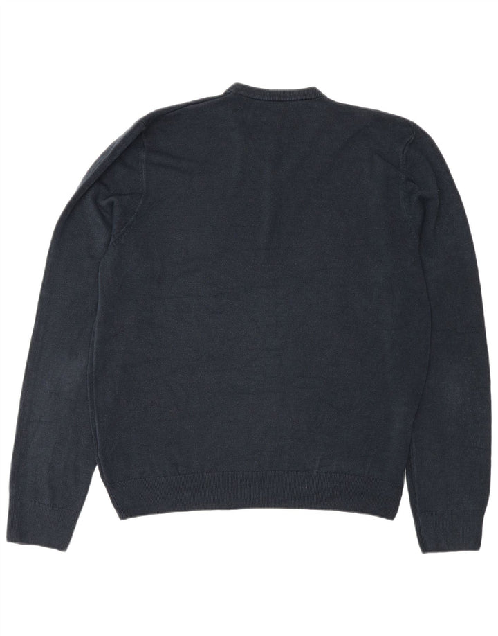 Marks & Spencer Herren-Pullover mit V-Ausschnitt, Mittelblau, Acryl