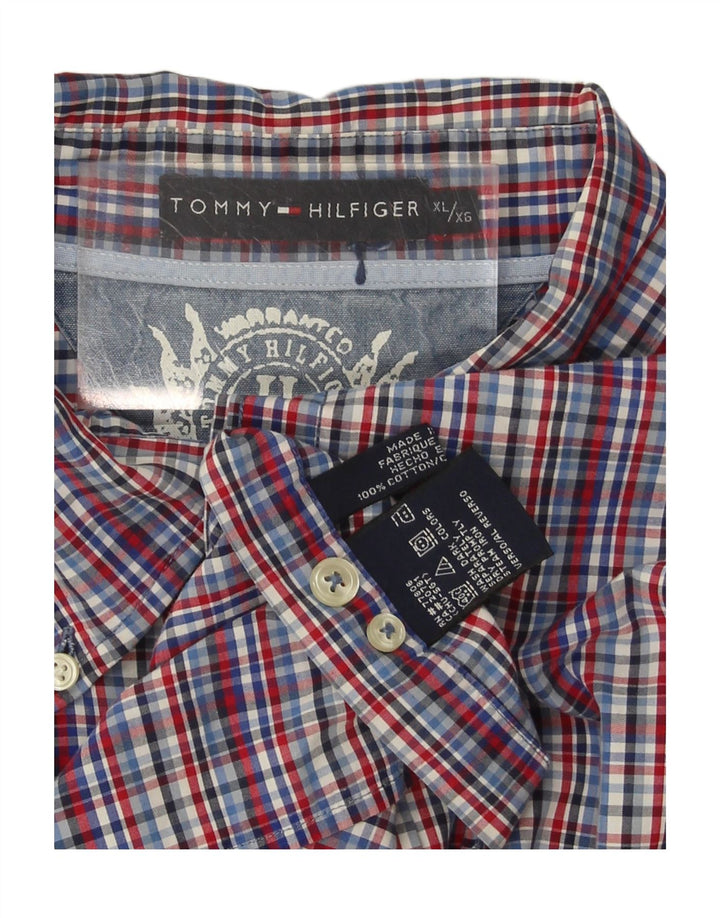 TOMMY HILFIGER Mens Shirt XL Multicoloured Check Cotton Vintage Tommy Hilfiger and Second-Hand Tommy Hilfiger from Messina Hembry 