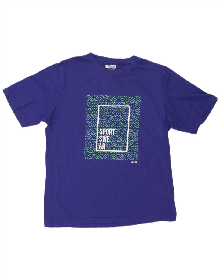 KAPPA Herren Grafik T-Shirt Top XL Blau Baumwolle