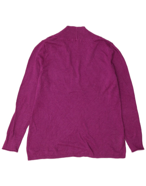 Eddie Bauer Damen-Pullover mit V-Ausschnitt, UK 16, Größe L, Lila, Baumwolle