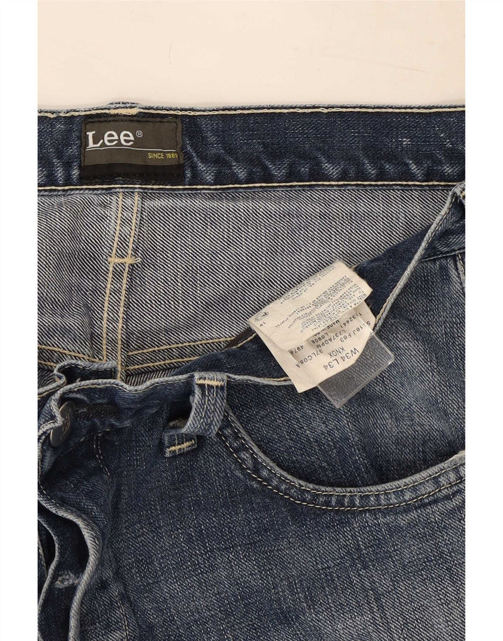 Lee Damen Straight Jeans W34 L29 Blaue Baumwolle