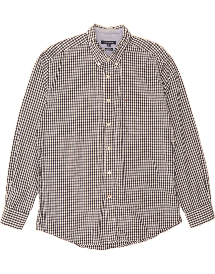TOMMY HILFIGER Mens Classic Fit Shirt XL Black Check Cotton Vintage Tommy Hilfiger and Second-Hand Tommy Hilfiger from Messina Hembry 