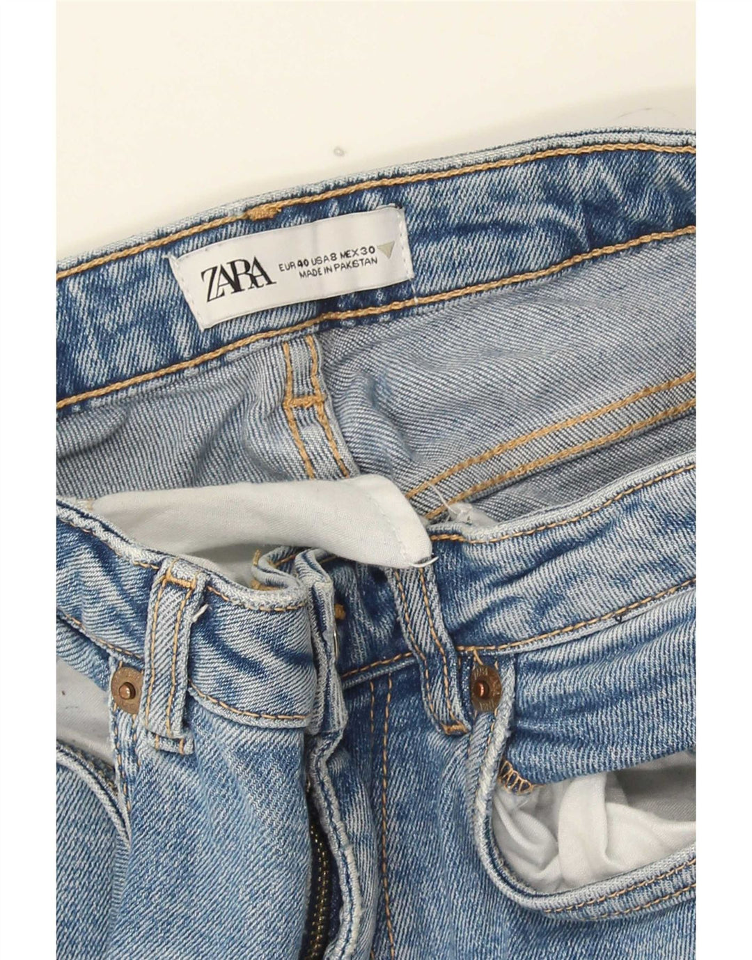 Zara Damen Schlagjeans EU 40 Mittel W30 L30 Blau