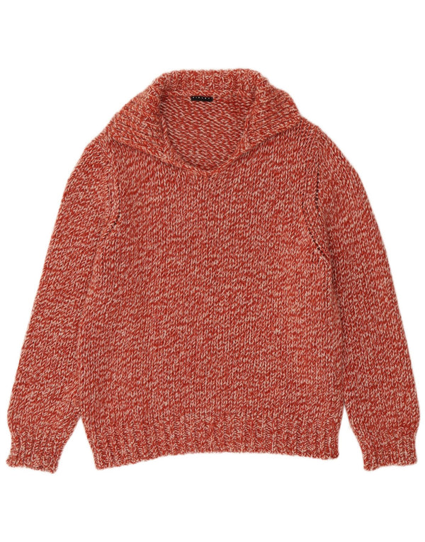 Sisley Damen-Pullover mit Rollkragen, UK 18, XL, rot gefleckte Wolle