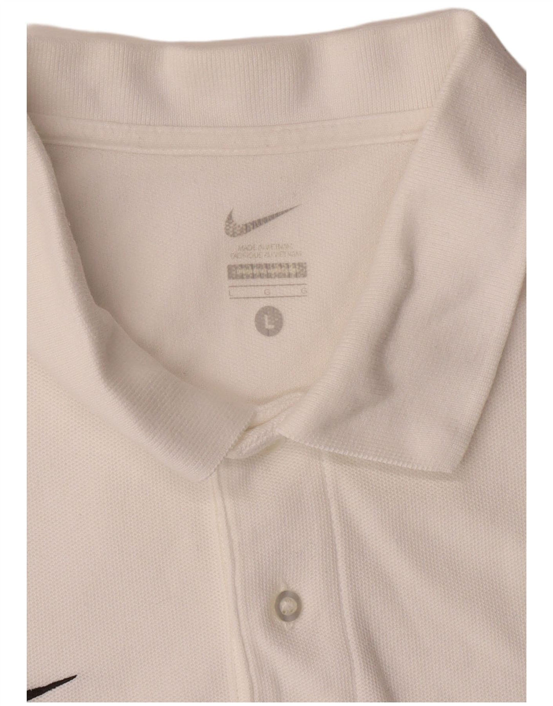 Nike Herren-Poloshirt, Größe L, Weiß