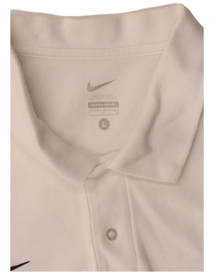 Nike Herren-Poloshirt, Größe L, Weiß