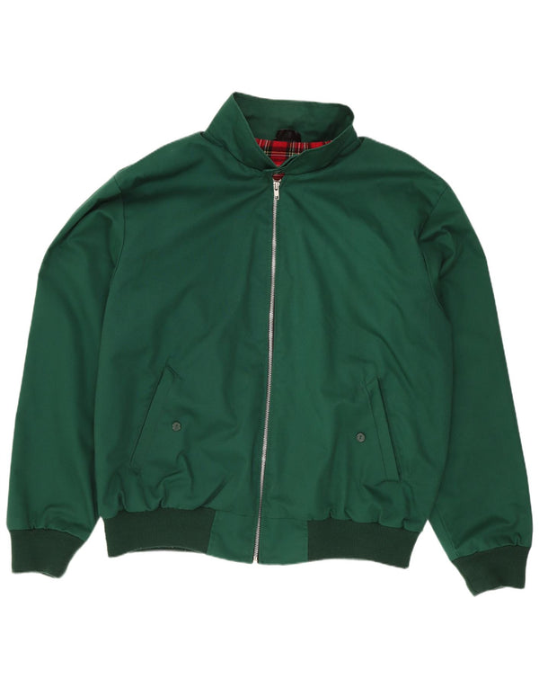 Vintage Herren Bomberjacke UK 40 Großes grünes Polyester Retro