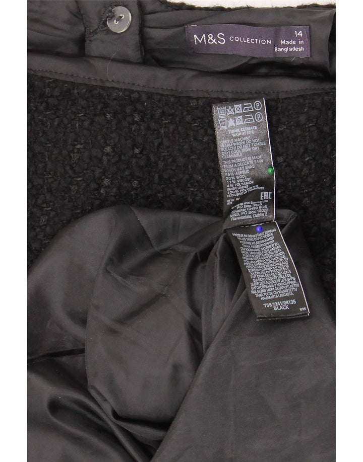 Marks & Spencer Damen Minirock UK 14 Medium W32 Schwarz Acryl
