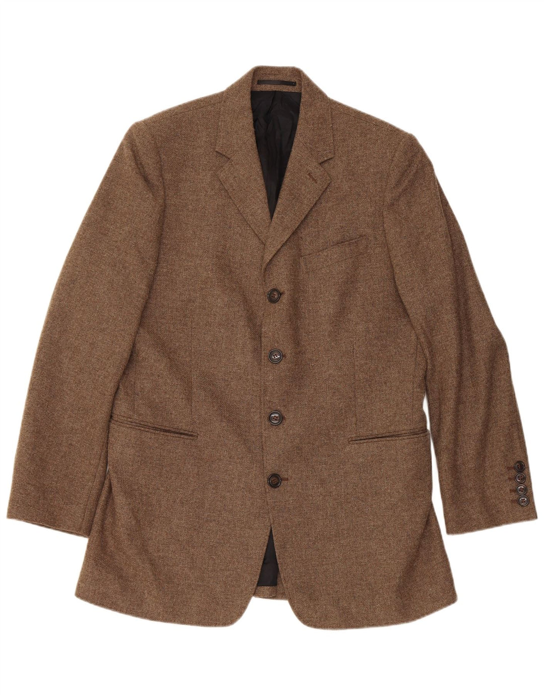 Reiss Herren-Blazer mit 4 Knöpfen, UK 40, große braune Wolle