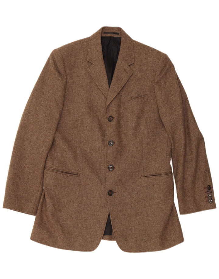 Reiss Herren-Blazer mit 4 Knöpfen, UK 40, große braune Wolle