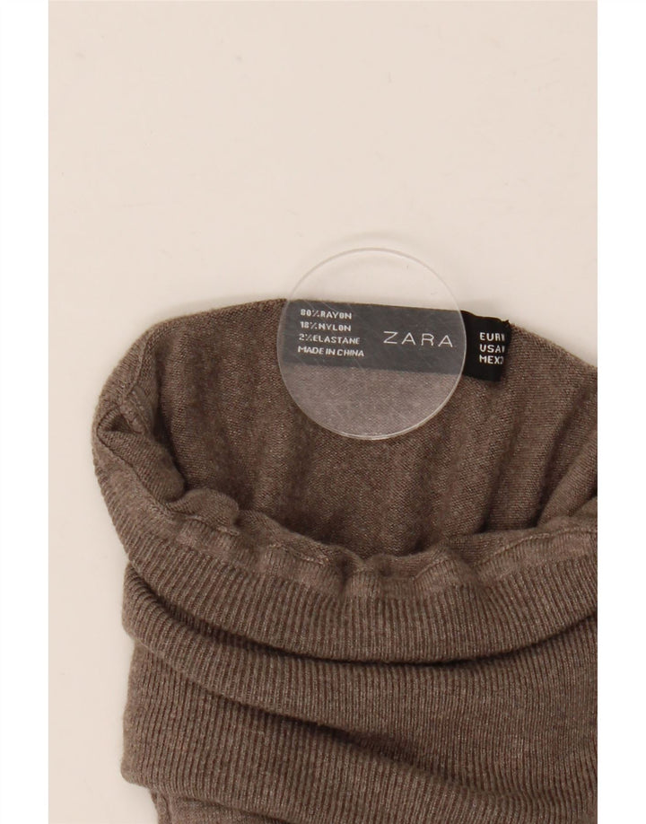 Rollkragenpullover für Damen von Zara, Gr. 12, Mittelgrau, Viskose