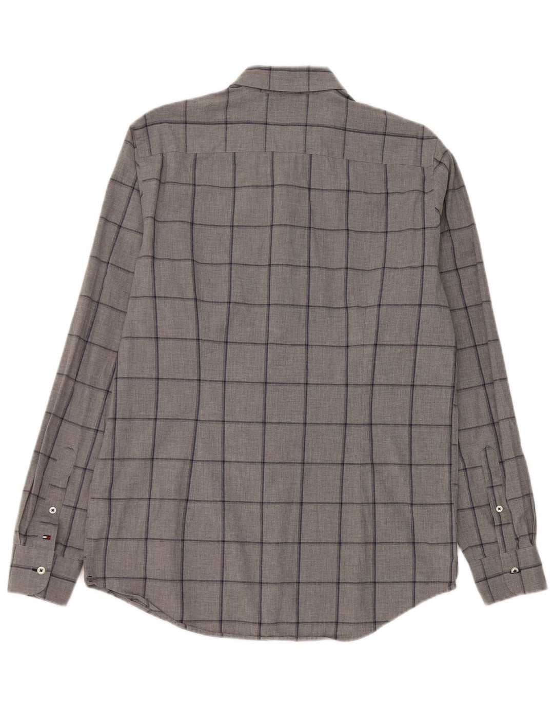 Tommy Hilfiger Herren-Slim-Fit-Hemd, groß, grau kariert, Baumwolle
