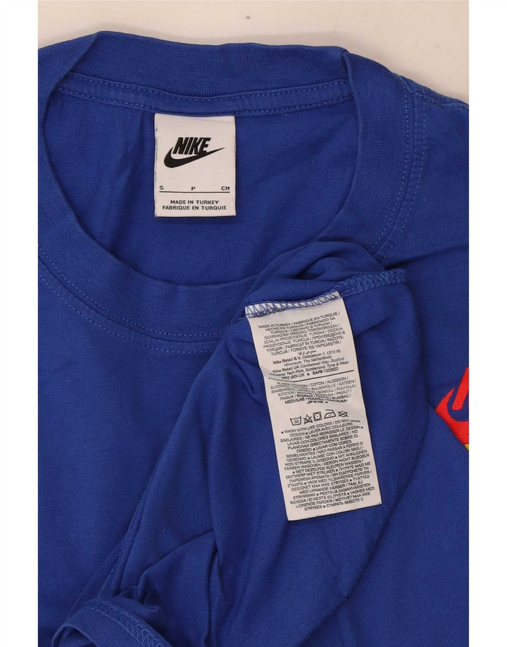 Nike Herren-T-Shirt mit Grafik, Größe S, Blau, Baumwolle