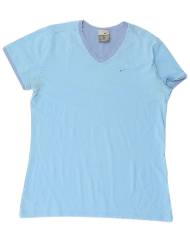 NIKE Damen T-Shirt Top UK 10/12 Mittelblau
