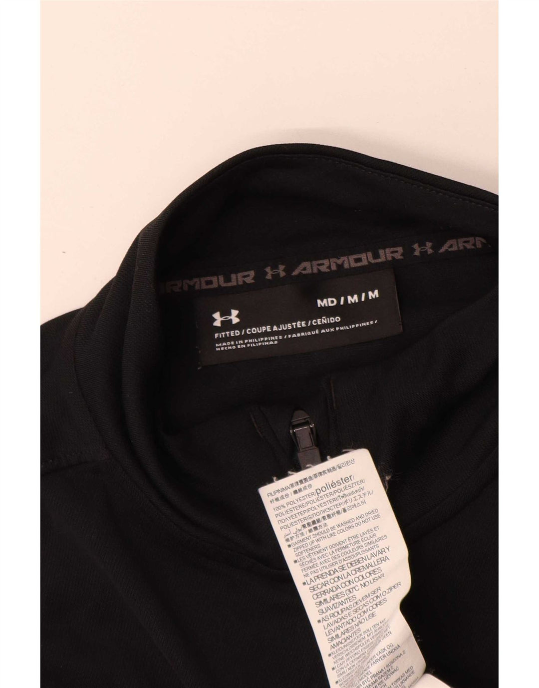 Under Armour Herren-Trainingsanzug-Top-Jacke aus mittelschwarzem Polyester