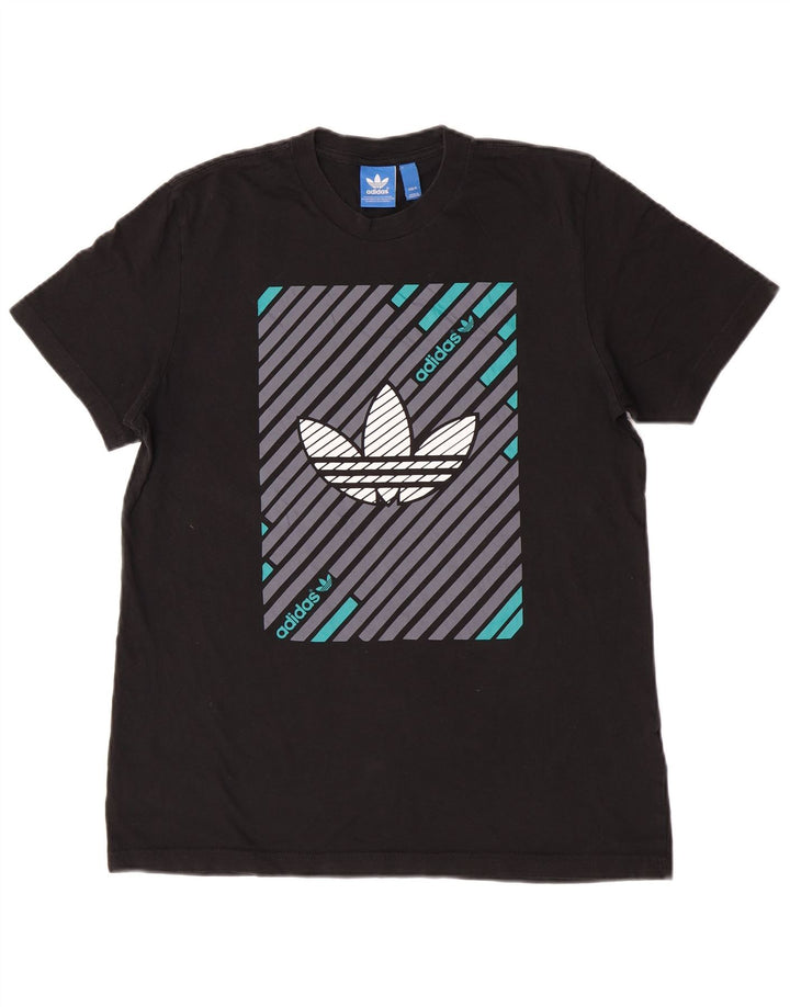 Adidas Herren Grafik T-Shirt Top Medium Schwarz Baumwolle