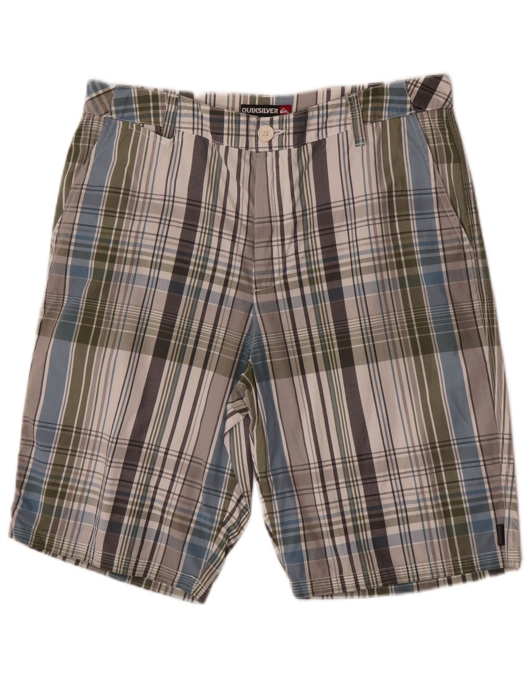 Quiksilver Herren-Chinoshorts W34, große, mehrfarbig karierte Baumwolle