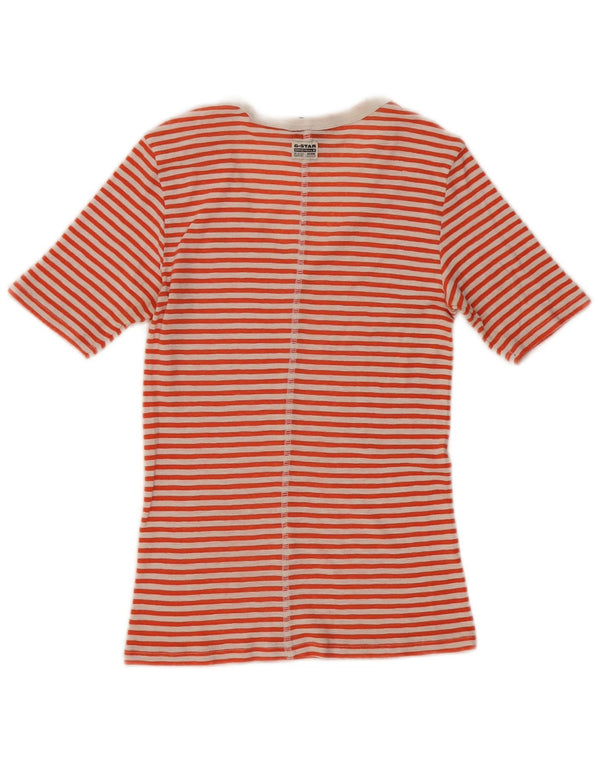 G-Star Damen T-Shirt Top UK 4 XS Rot gestreift