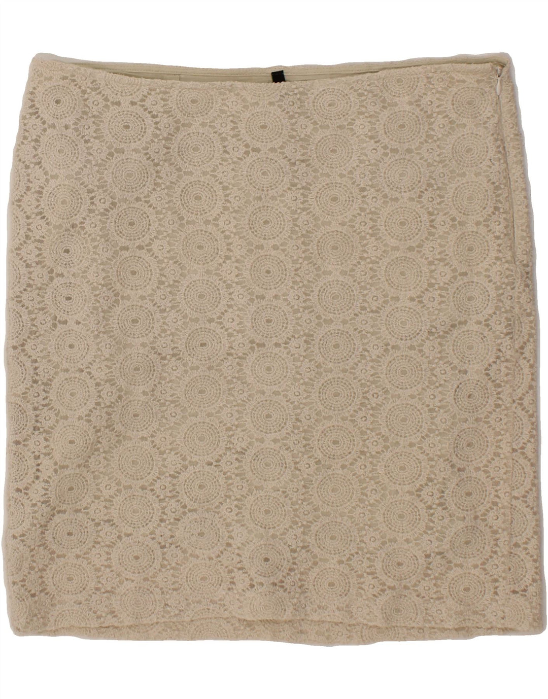 BENETTON Womens Straight Skirt IT 46 Large W34 Beige Floral Polyester Vintage Benetton and Second-Hand Benetton from Messina Hembry 