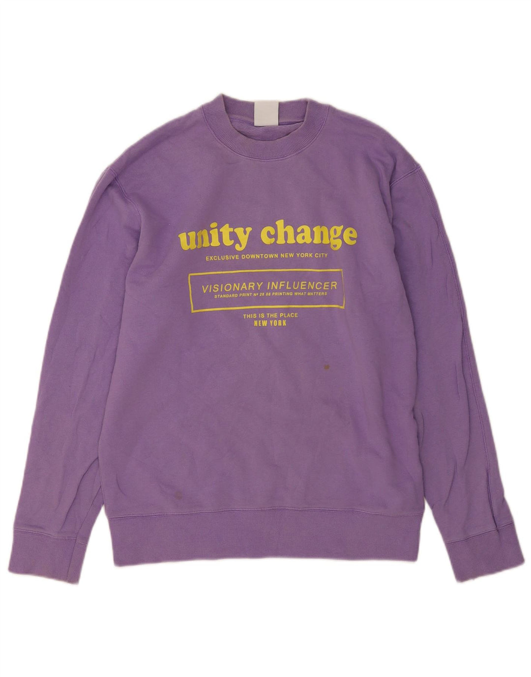 Zara Herren Grafik-Sweatshirt-Pullover, klein, lila, Baumwolle