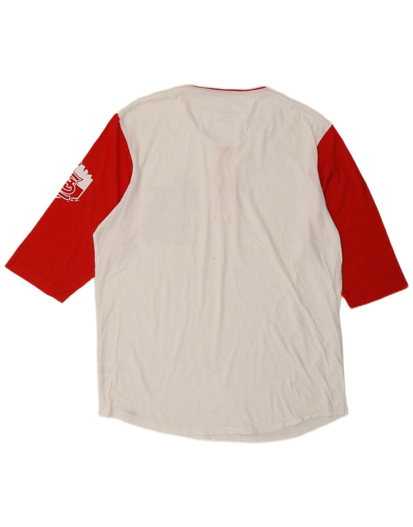 MAJESTIC Mens St. Louis Cardinals Graphic Top 3/4 Sleeve Large White