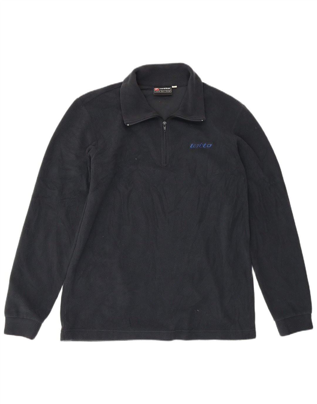 LOTTO Herren-Fleecepullover mit Reißverschluss am Hals, groß, marineblaues Polyester