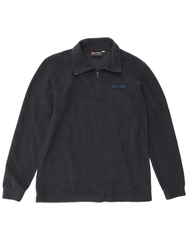 LOTTO Herren-Fleecepullover mit Reißverschluss am Hals, groß, marineblaues Polyester