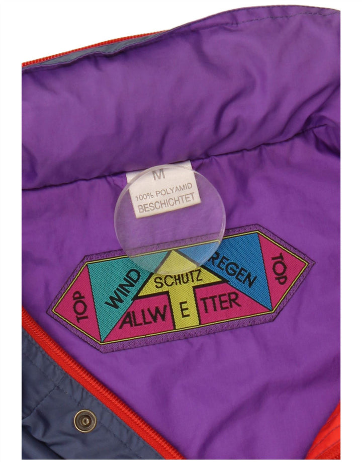 VINTAGE Herren-Anorakjacke mit Kapuze, UK 38, mittleres Marineblau, Farbblock