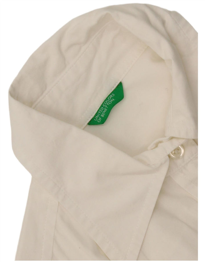 Benetton Damen-Hemd UK 12 Medium Weiß
