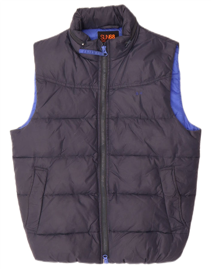 Sun68 Wattierte Herrenweste UK 36 Small Marineblau Polyamid